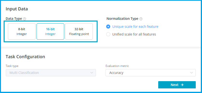 Input data type